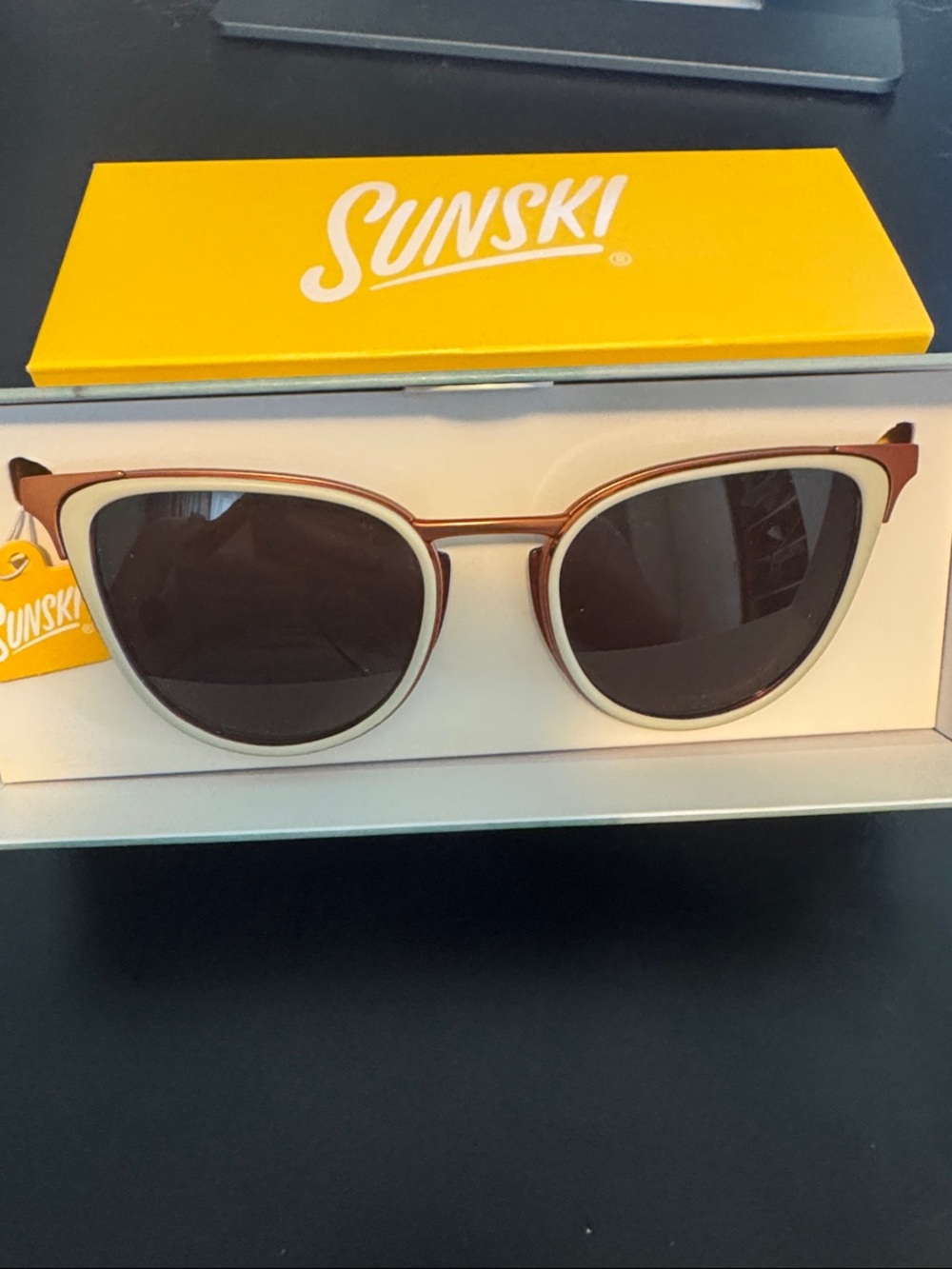 Sunski Women's Two-Tone Brown & Cream Sunglasses